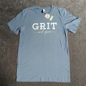 The Graphic Tee Grit and Grace Blue T-Shirt Bella Canvas Medium NWT